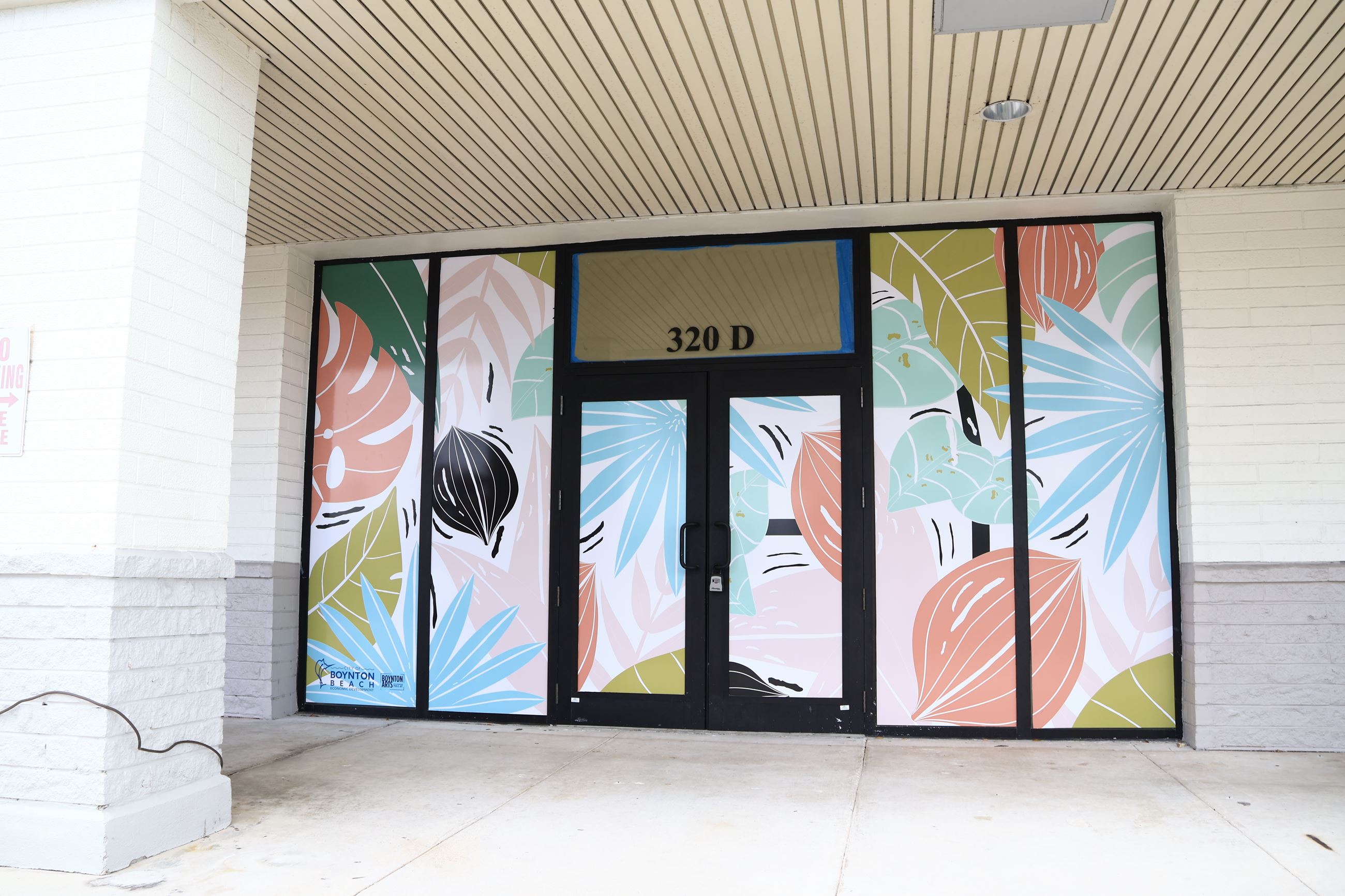 Oakwood side Storefront Palms Graphic