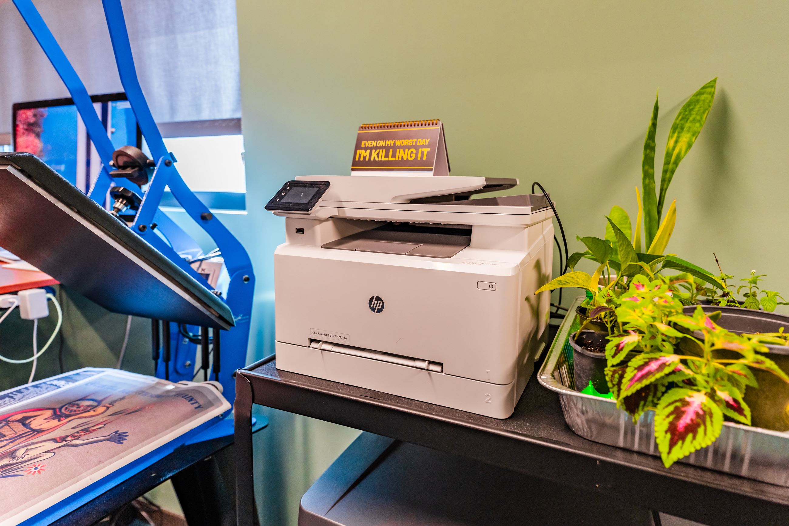 photo of a printer and heat press machine