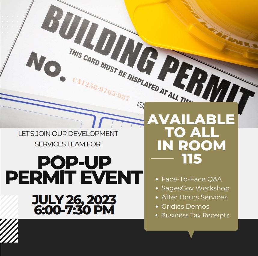Building Division Pop Up Permit