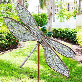 Large Green Dragonfly Art Piece