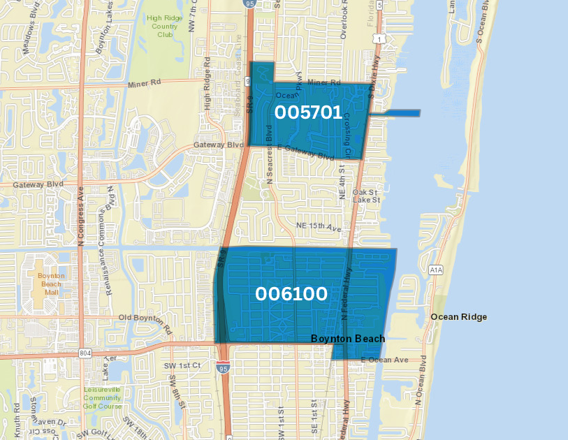 A map of the two Census opportunity Zones